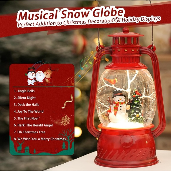 Holyhom Snowman Musical Snow Globe Lantern Giveaway - New in Gift Box - Picture 4 of 12